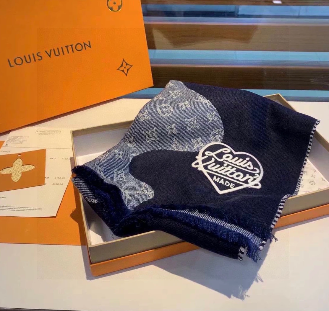 Replica bag Louis Vuitton x Nigo MP3255 Monogram Drip Blue Scarf