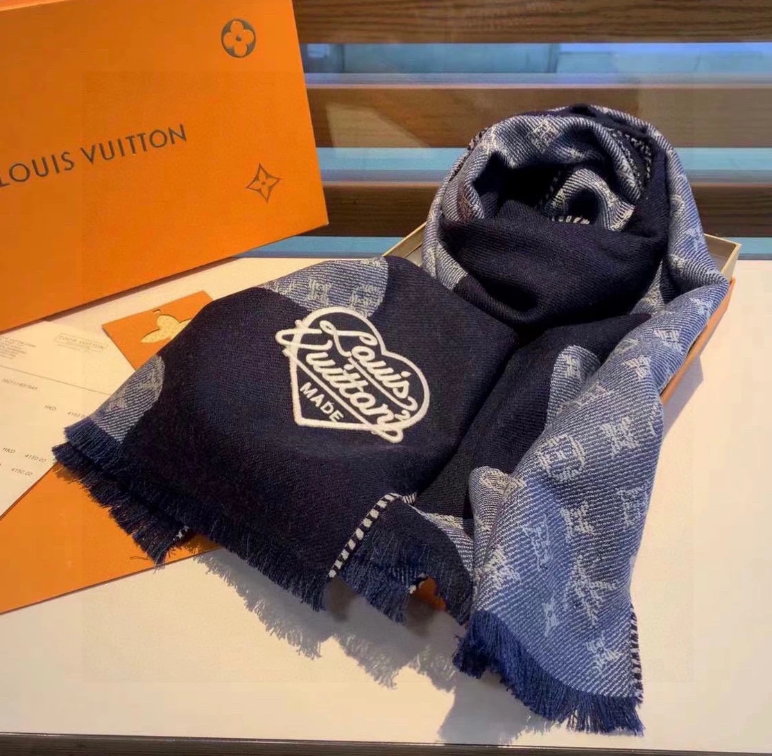 Replica bag Louis Vuitton x Nigo MP3255 Monogram Drip Blue Scarf