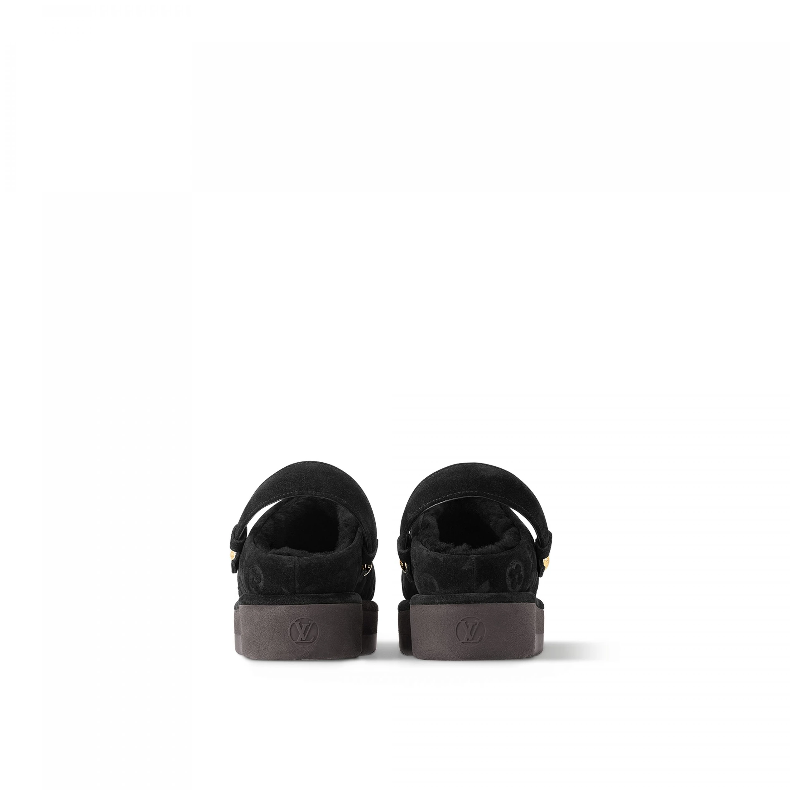 Top lv Louis Vuitton Aspen Platform Clog Black 1ACHW9