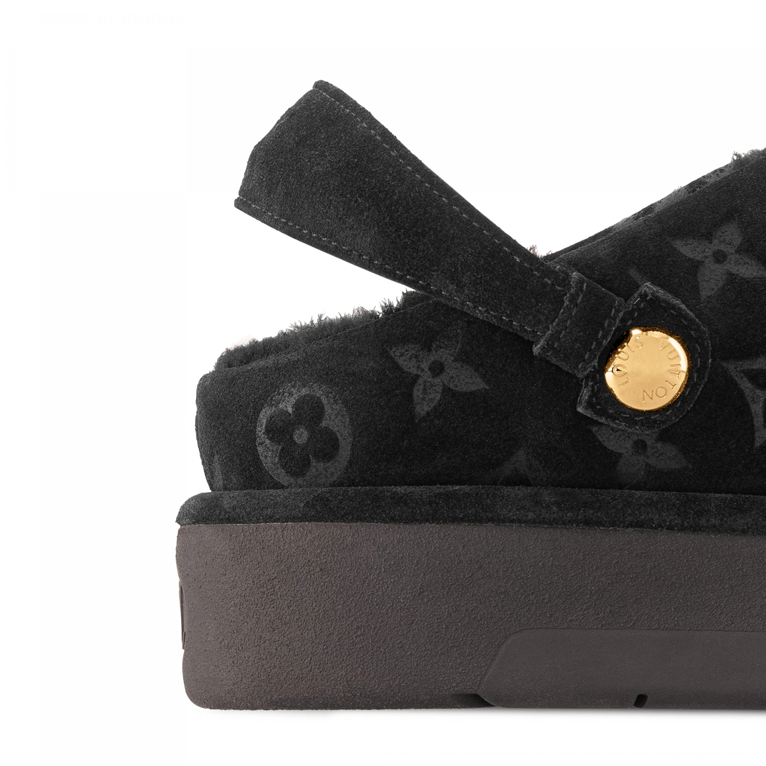 Top lv Louis Vuitton Aspen Platform Clog Black 1ACHW9