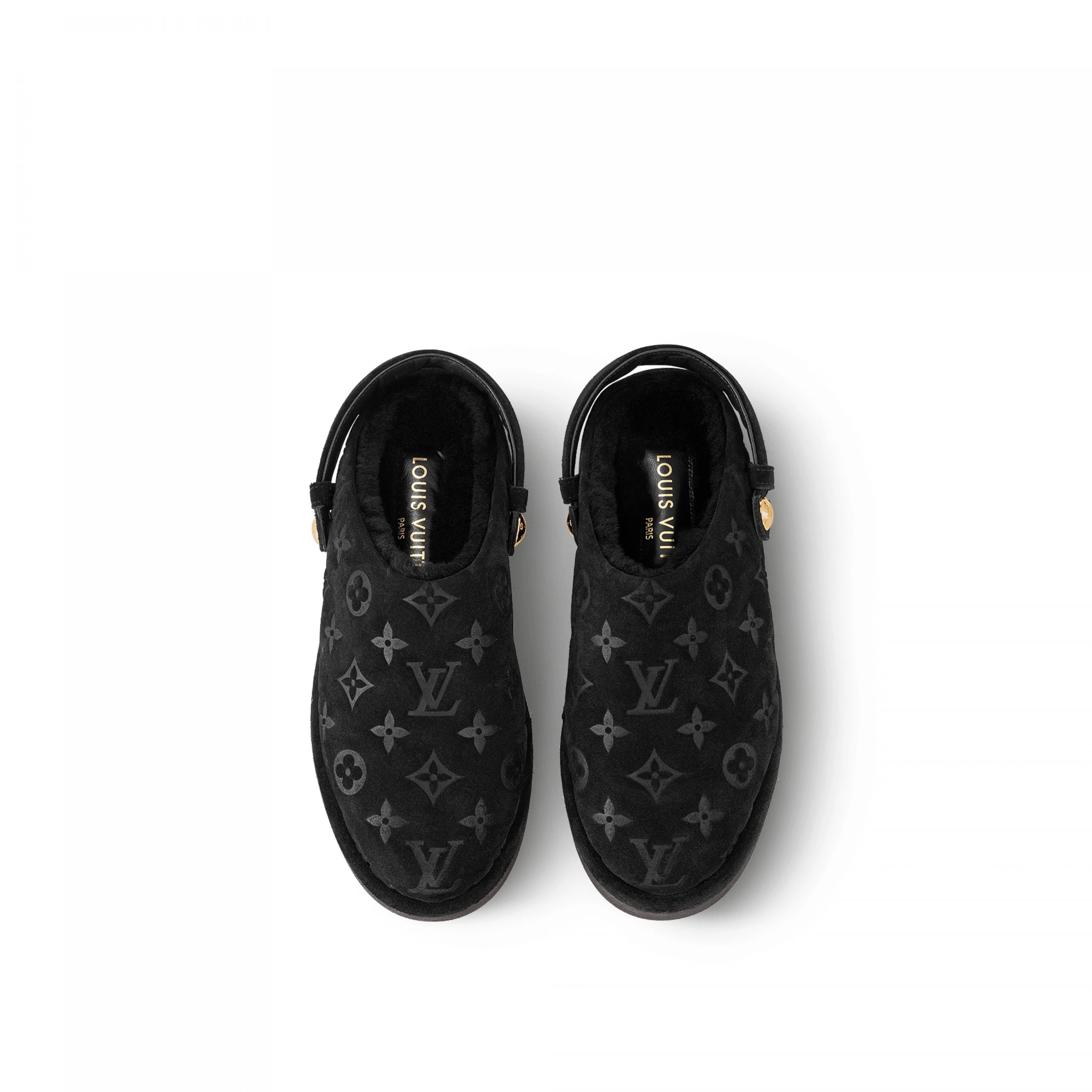Top lv Louis Vuitton Aspen Platform Clog Black 1ACHW9