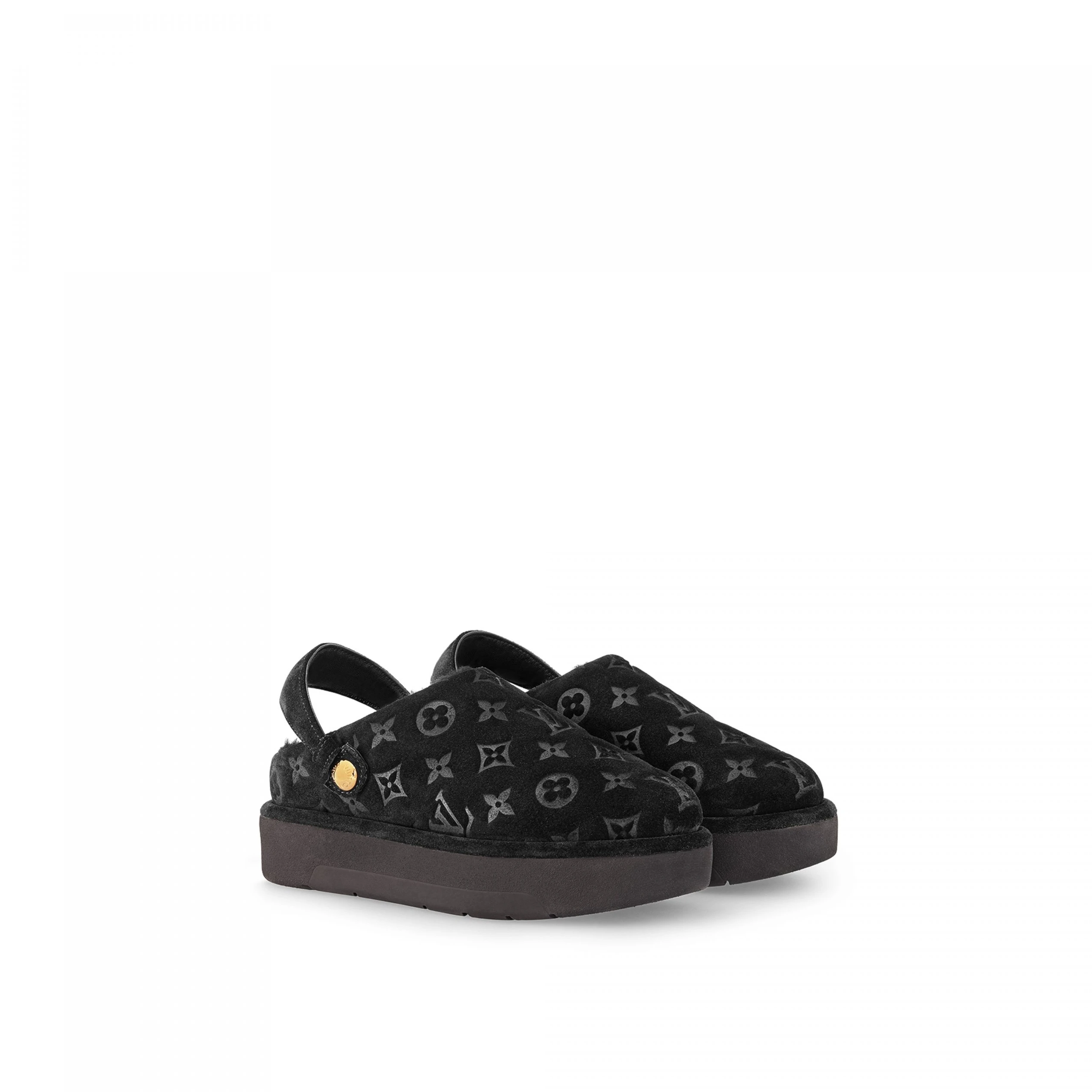 Top lv Louis Vuitton Aspen Platform Clog Black 1ACHW9