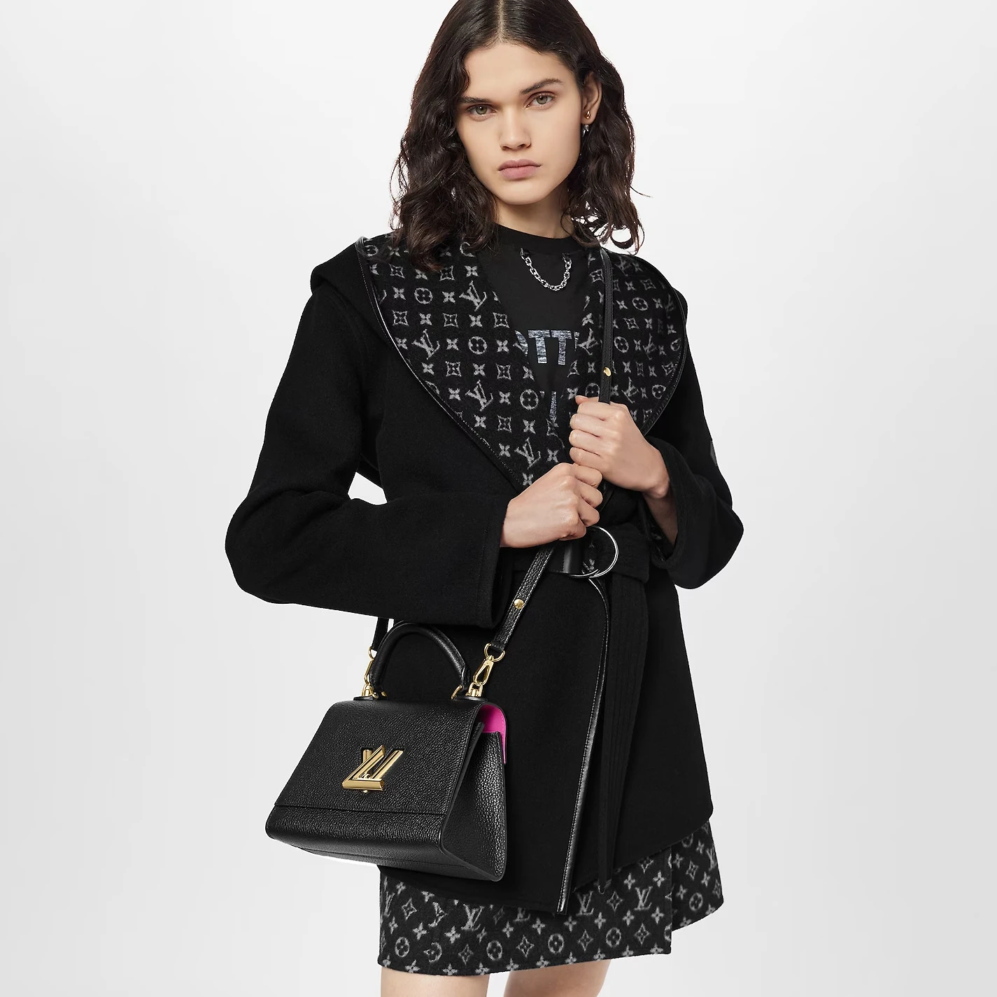 Lv belts replica Louis Vuitton Black M57093 Twist One Handle PM