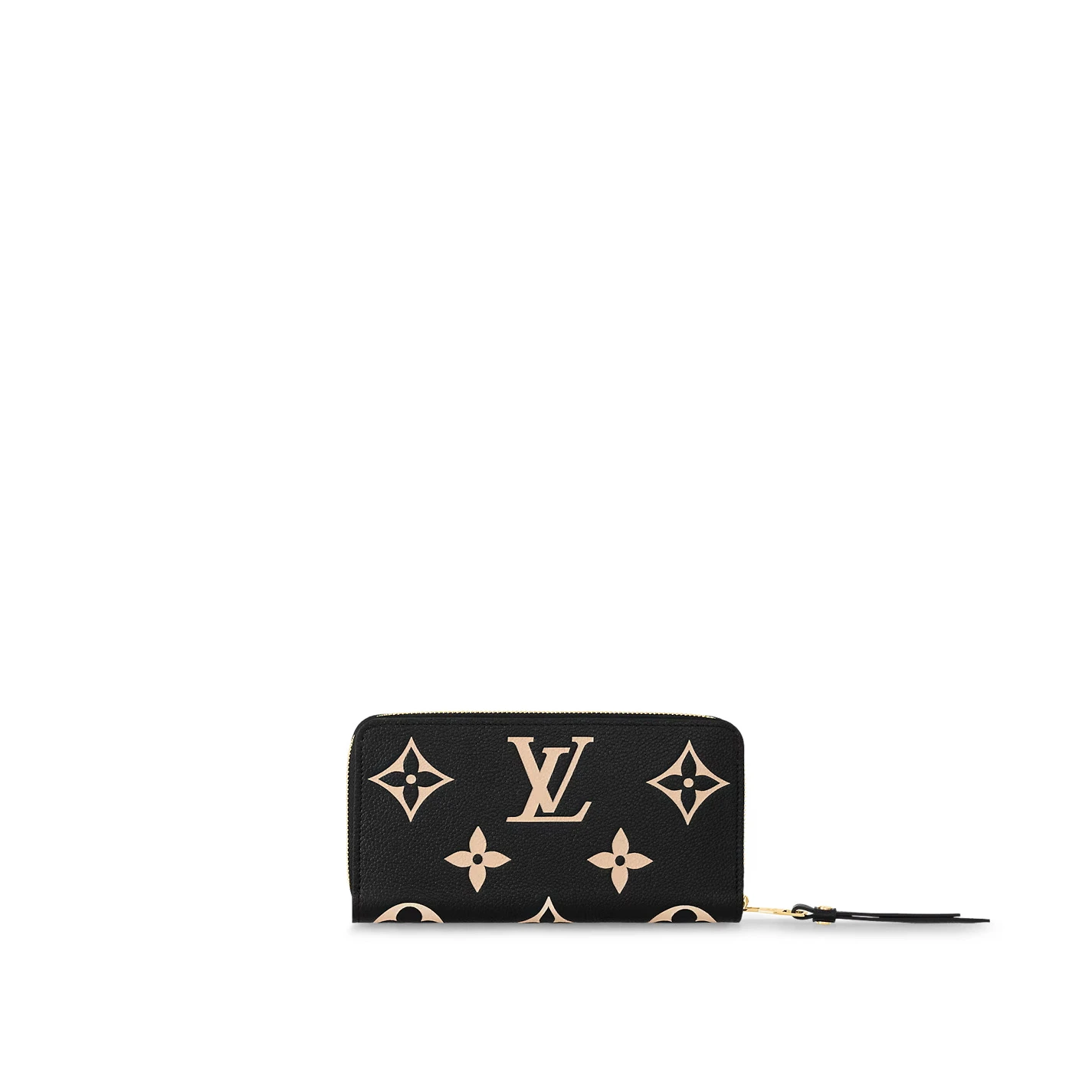 Mythick Louis Vuitton Black Beige M80481 Zippy Wallet
