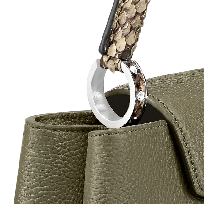 Lv belts replica Louis Vuitton Capucines MM Green N93799 Black N92040