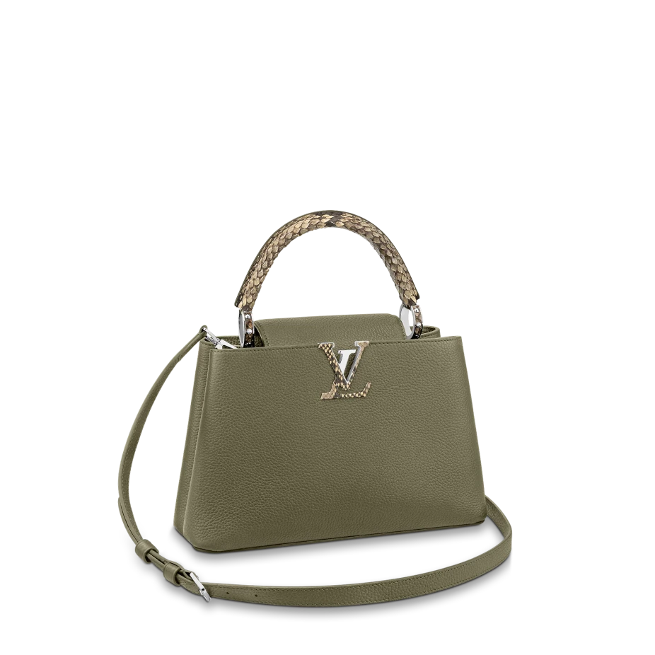 Louis Vuitton Capucines MM Green N93799 Black N92040