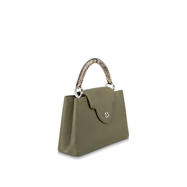 Lv belts replica Louis Vuitton Capucines MM Green N93799 Black N92040