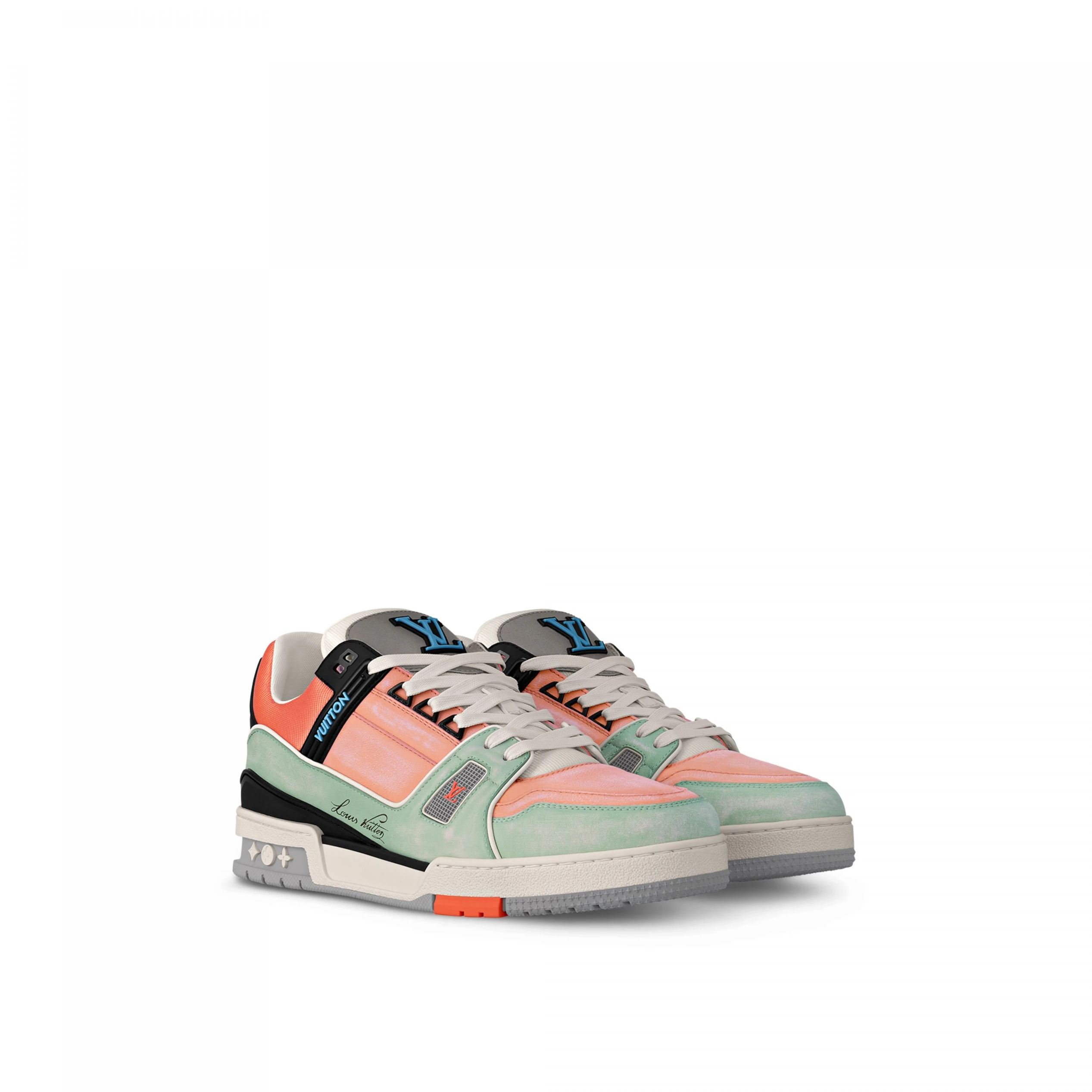 Top lv Louis Vuitton Cult LV Trainer Sneaker Orange 1ACEFX