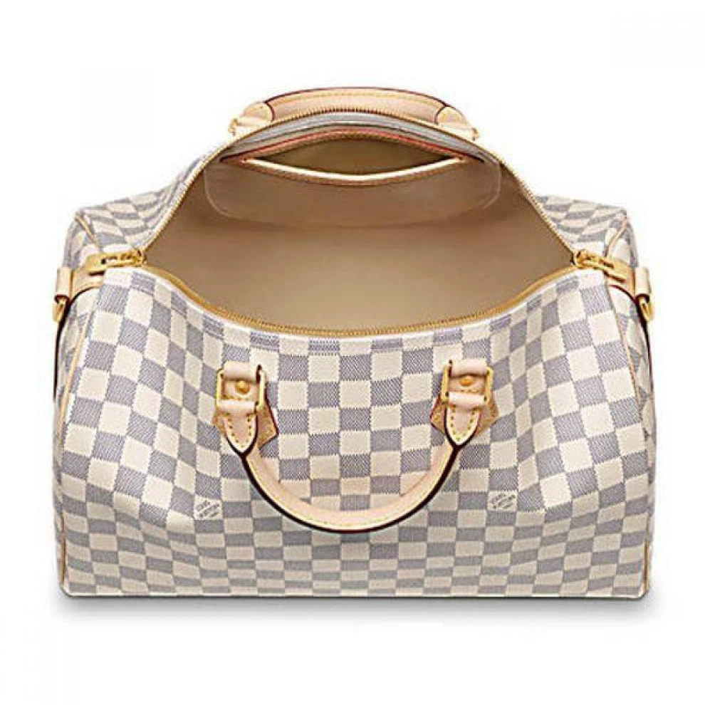 Replica bags lv Louis Vuitton Damier Azur Canvas Speedy Bandouliere 35 N41372