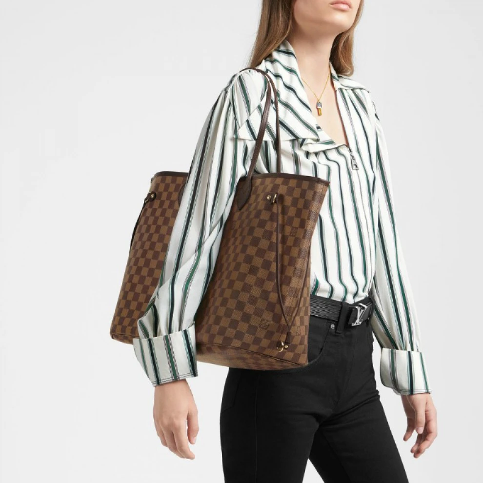 Replica bags lv Louis Vuitton Damier Ebene Canvas Neverfull GM N41357
