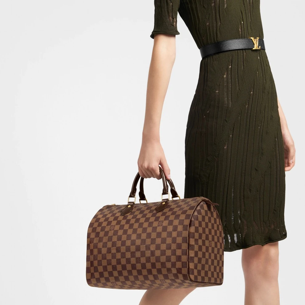 Louis vuitton locations Louis Vuitton Damier Ebene Canvas Speedy 35 N41363