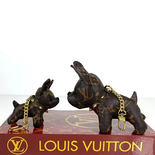 Replica bags lv Louis Vuitton Dog Charm Keychain