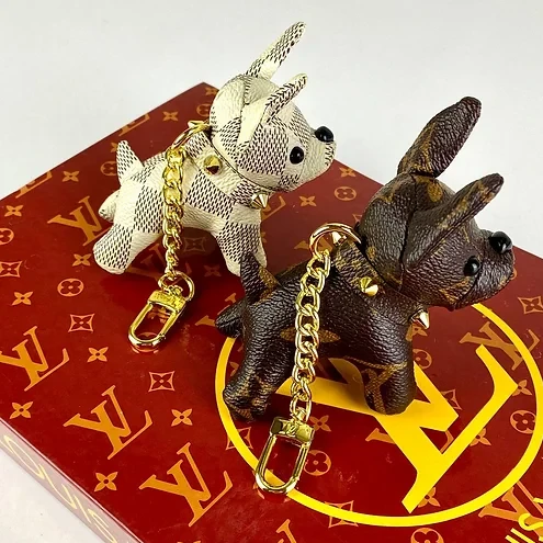 Replica bags lv Louis Vuitton Dog Charm Keychain
