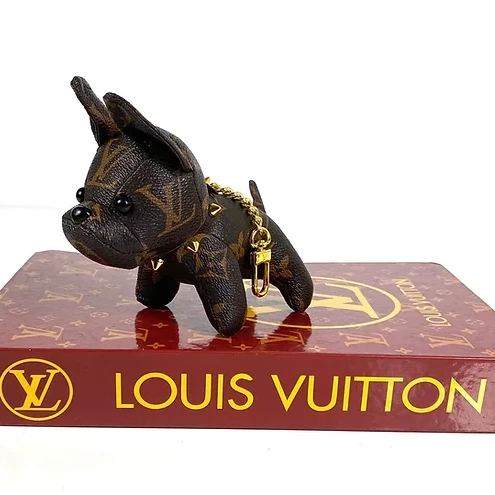 Replica bags lv Louis Vuitton Dog Charm Keychain