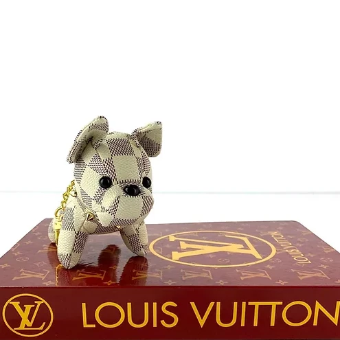 Replica bags lv Louis Vuitton Dog Charm Keychain