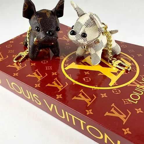 Replica bags lv Louis Vuitton Dog Charm Keychain