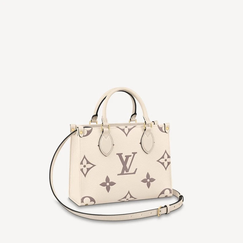 Replica bags Louis Vuitton Empreinte Monogram Giant Onthego PM M45654 Creme Bois De Rose
