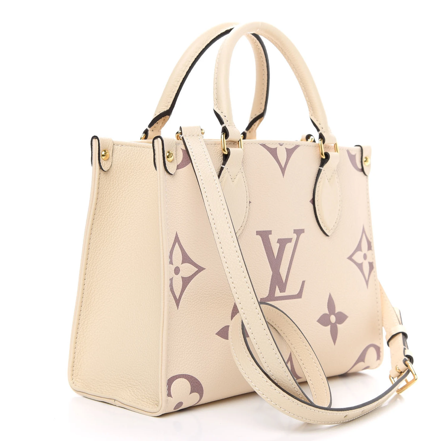 Replica bags Louis Vuitton Empreinte Monogram Giant Onthego PM M45654 Creme Bois De Rose