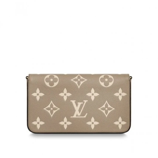 Mythick Louis Vuitton Félicie Pochette Gray M69977 Black M80482