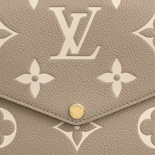 Mythick Louis Vuitton Félicie Pochette Gray M69977 Black M80482