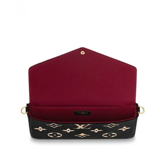 Mythick Louis Vuitton Félicie Pochette Gray M69977 Black M80482