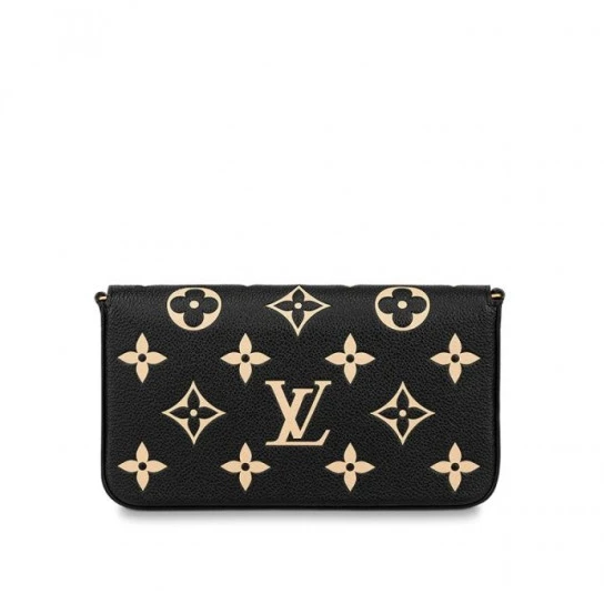 Mythick Louis Vuitton Félicie Pochette Gray M69977 Black M80482