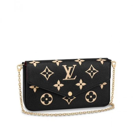 Mythick Louis Vuitton Félicie Pochette Gray M69977 Black M80482