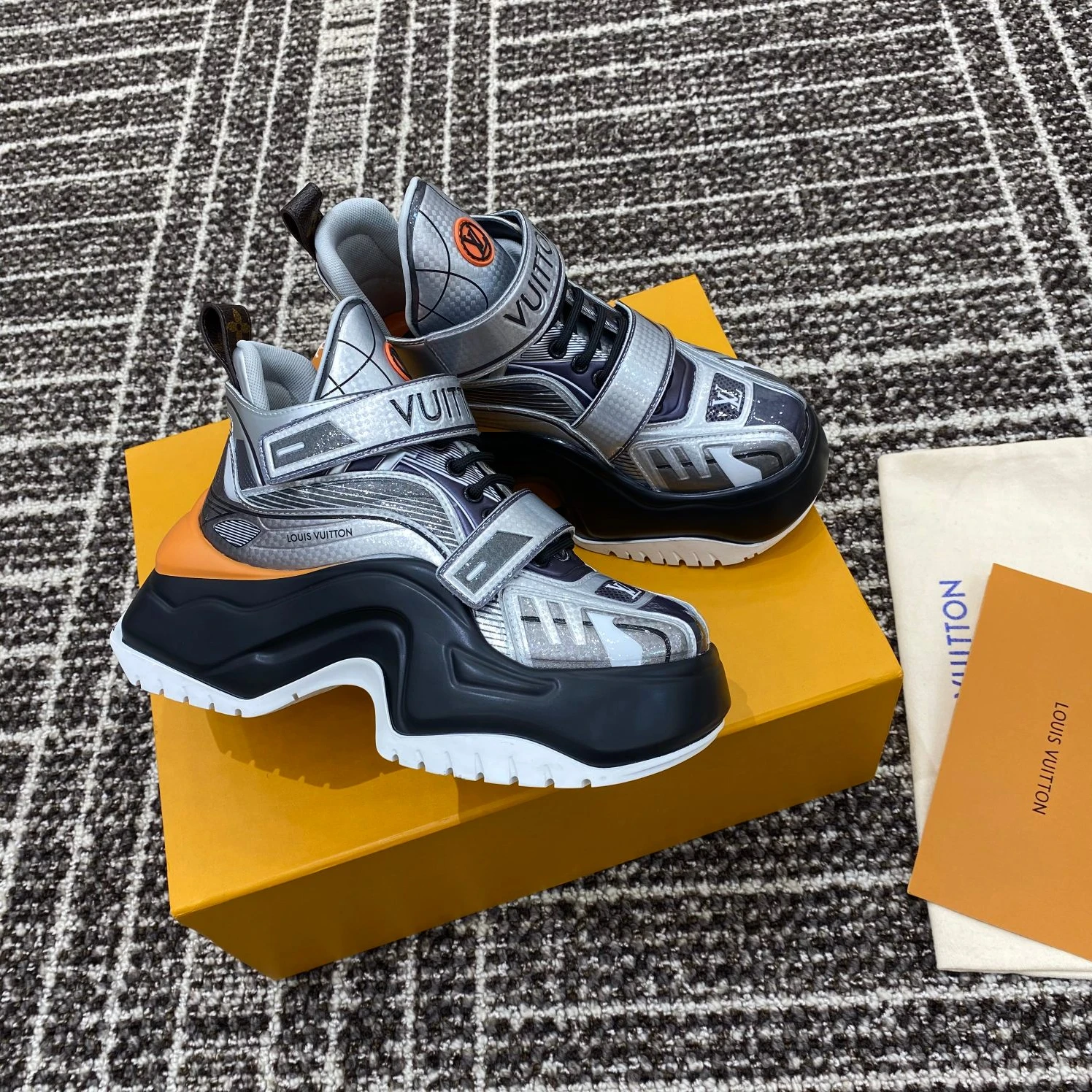 Louis vuitton locations Louis Vuitton LV Archlight 2.0 Platform Sneaker Black Silver 1AB13F