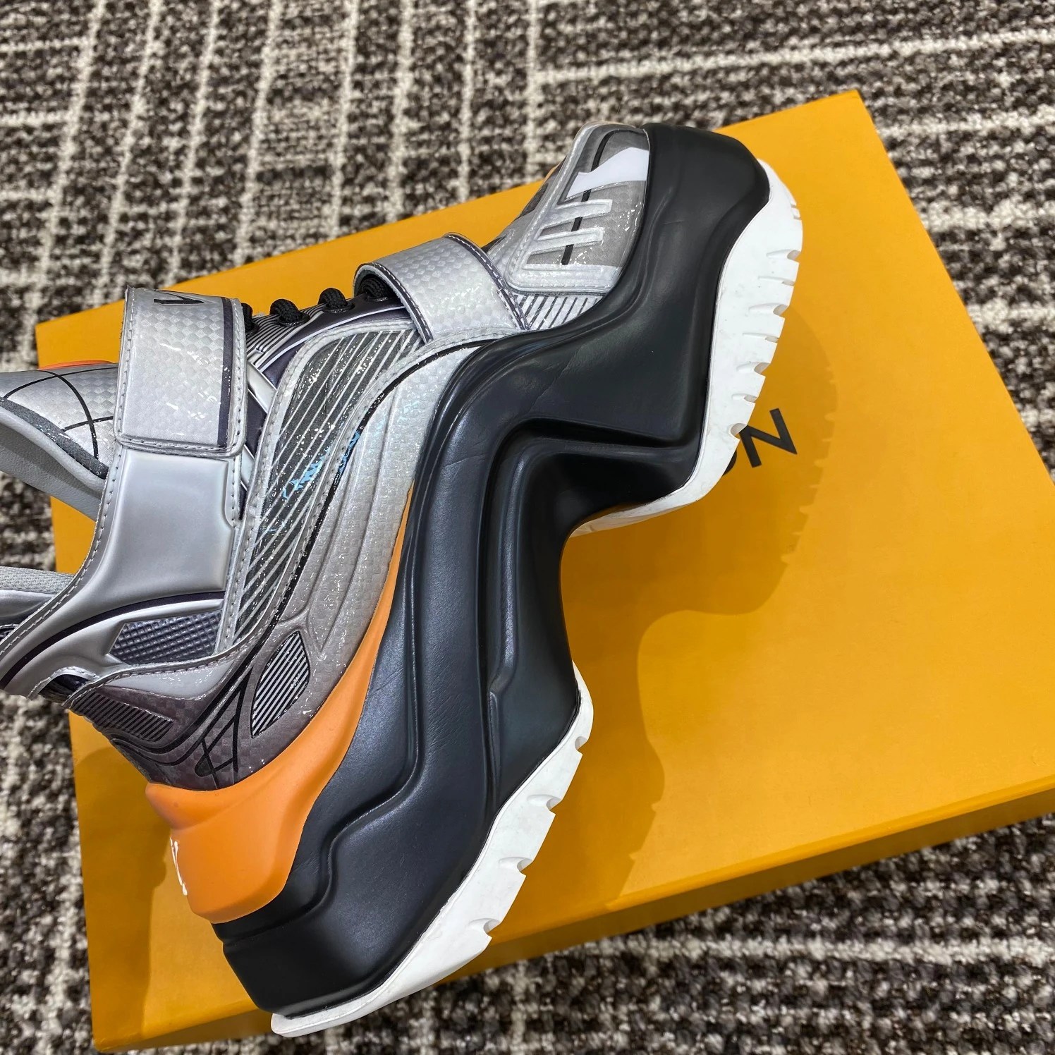 Louis vuitton locations Louis Vuitton LV Archlight 2.0 Platform Sneaker Black Silver 1AB13F
