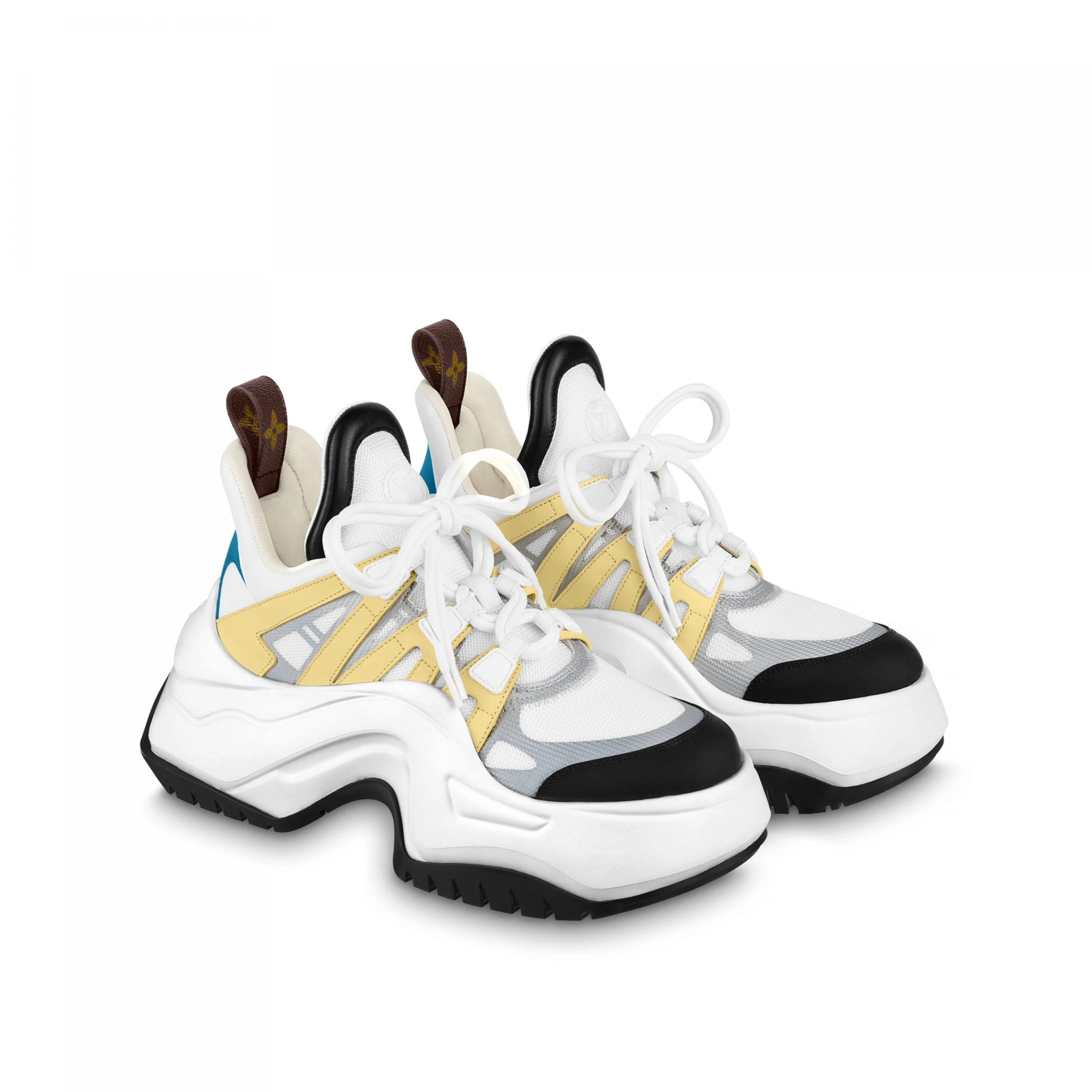 Replica bag Louis Vuitton LV Archlight 2.0 Platform Sneaker White Yellow 1ABIIE