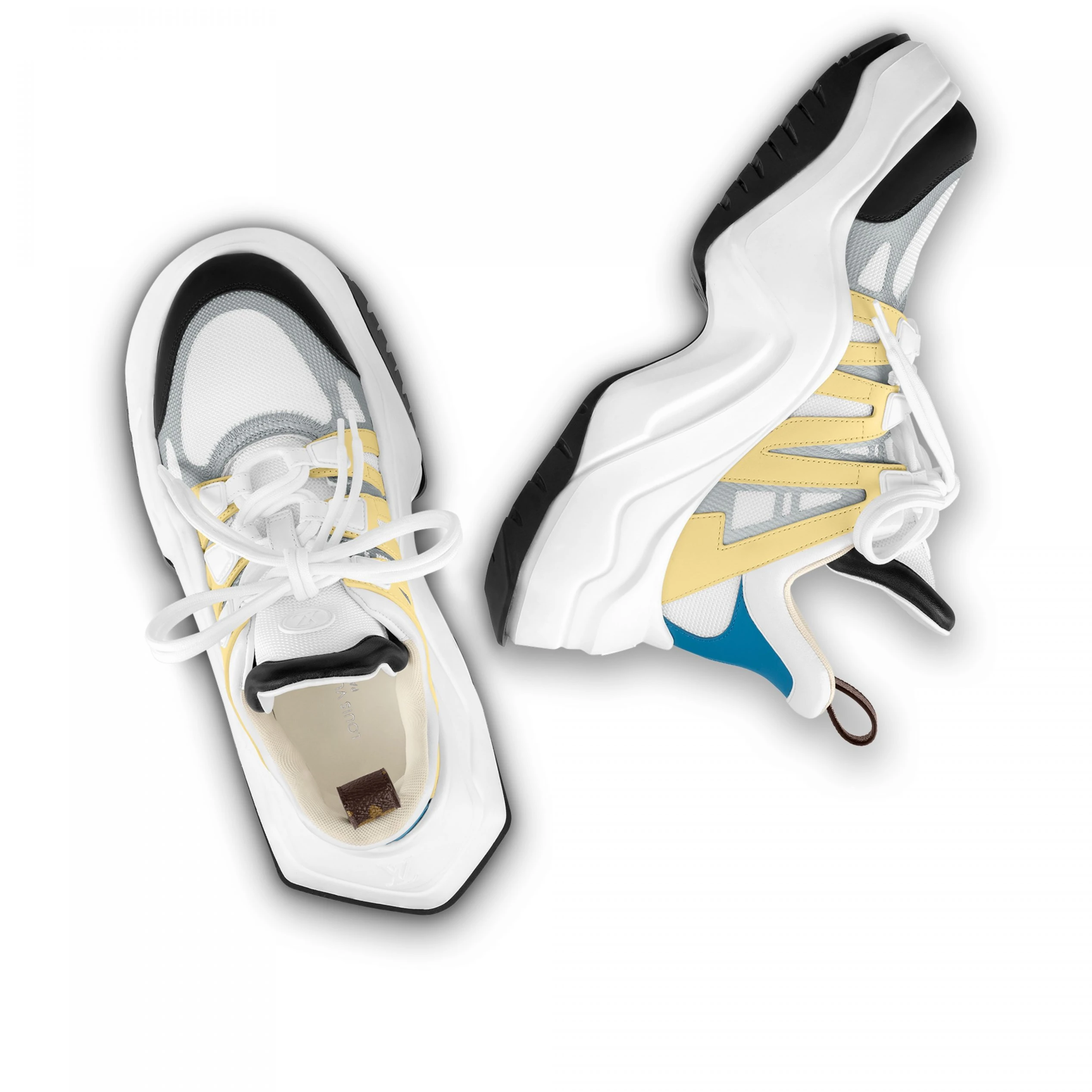 Replica bag Louis Vuitton LV Archlight 2.0 Platform Sneaker White Yellow 1ABIIE