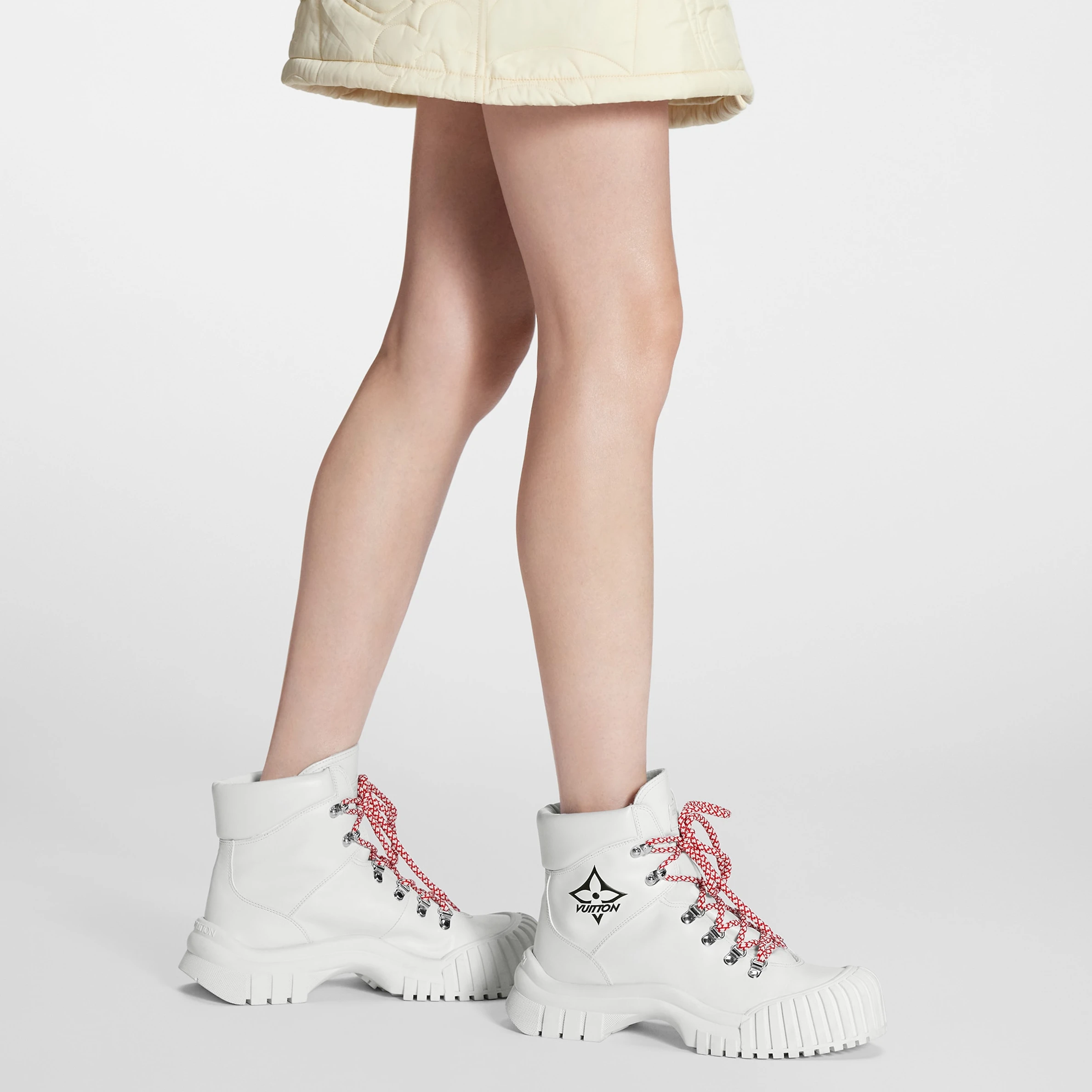 Mythick Louis Vuitton LV Ruby Flat Ranger Boot White 1AAM1U