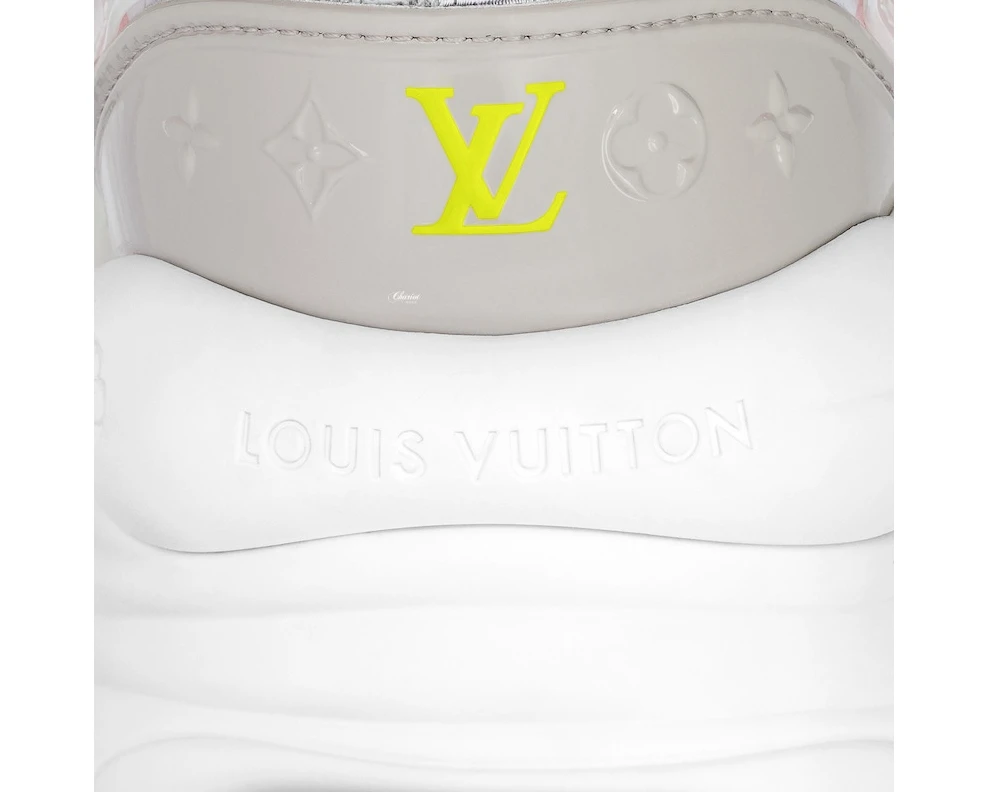Replica bag Louis Vuitton LV Run 55 Sneaker Monogram Flower Bordeaux Grey Light Pink White 1A9H67