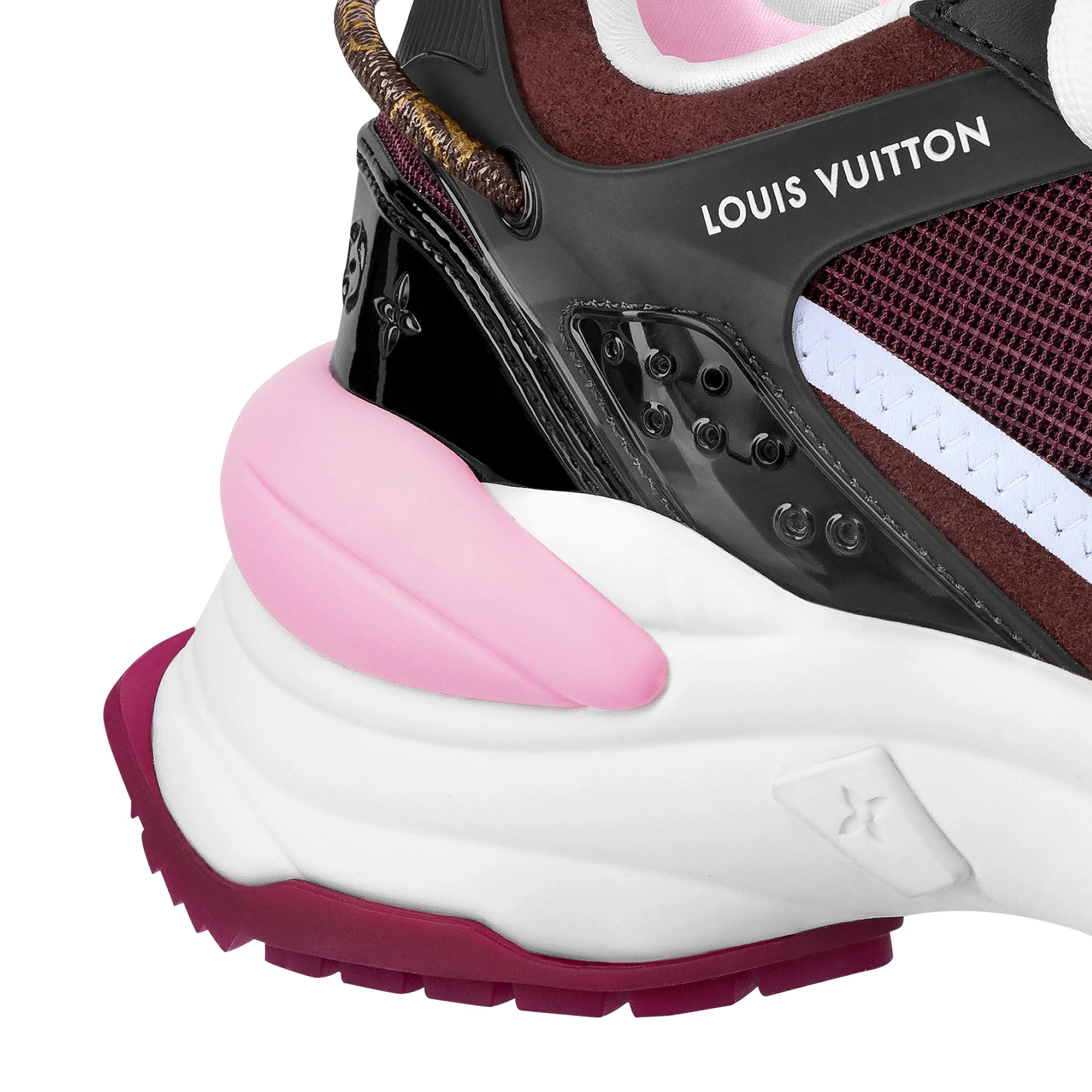 Replica bag Louis Vuitton LV Run 55 Sneaker Monogram Flower Bordeaux Red 1A9H59