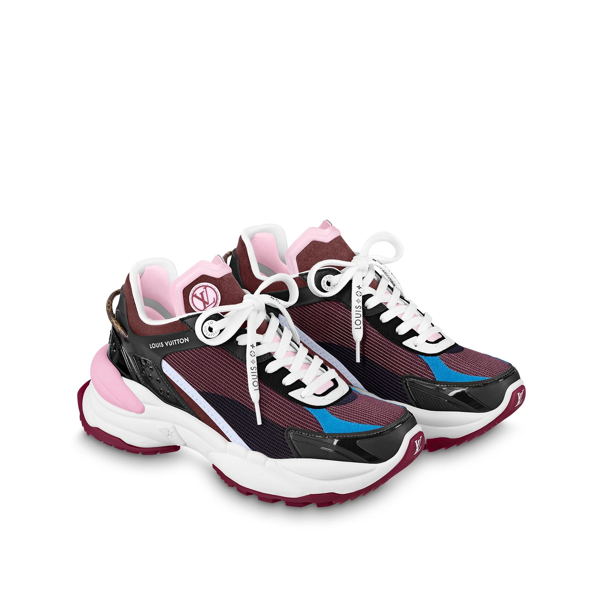 Replica bag Louis Vuitton LV Run 55 Sneaker Monogram Flower Bordeaux Red 1A9H59