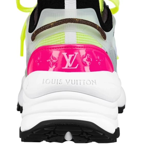 Top lv Louis Vuitton LV Run 55 Sneaker Monogram Flower Bordeaux Yellow 1a9h4t