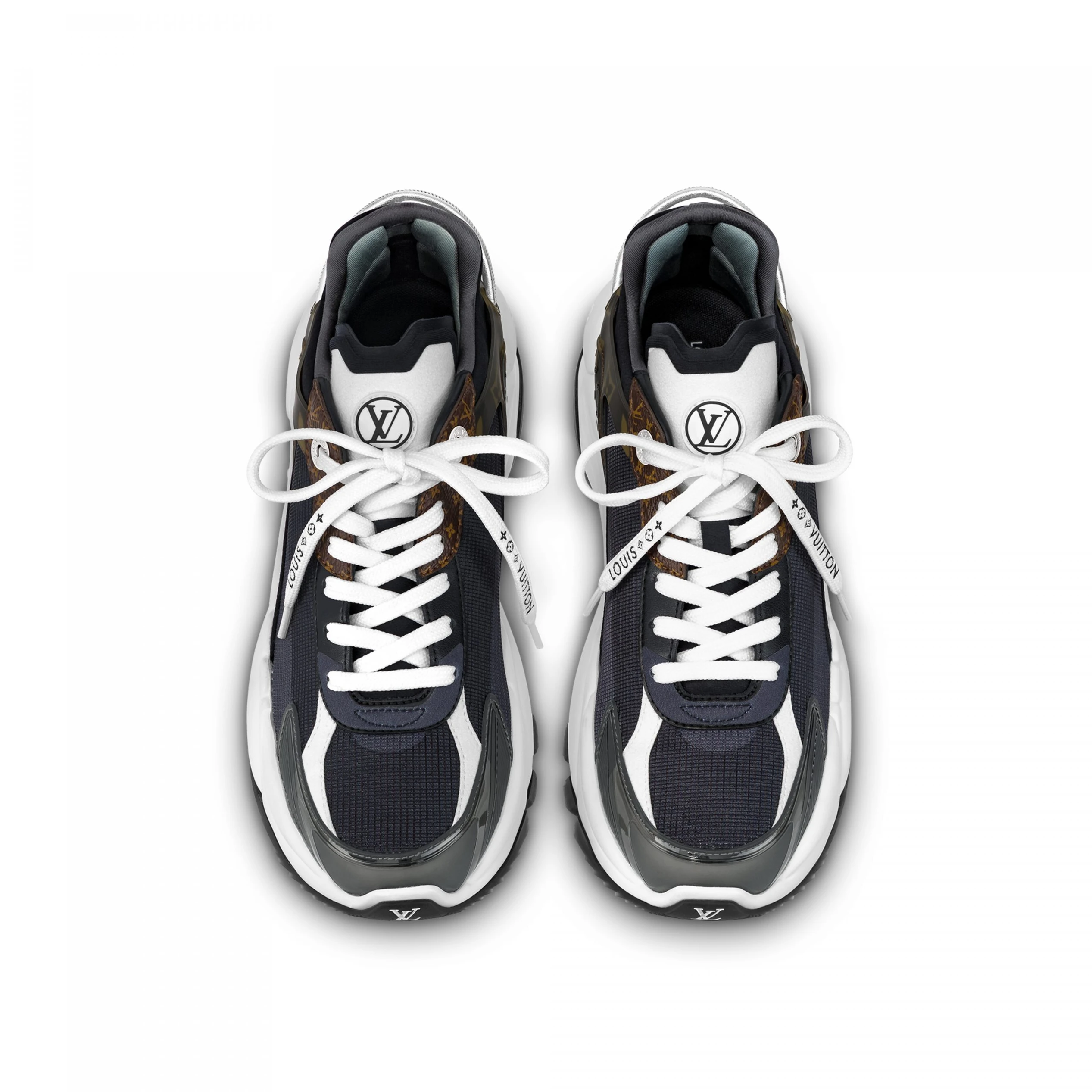 Replica bags lv Louis Vuitton LV Run 55 Sneaker Monogram Flowers Black 1AAP5D
