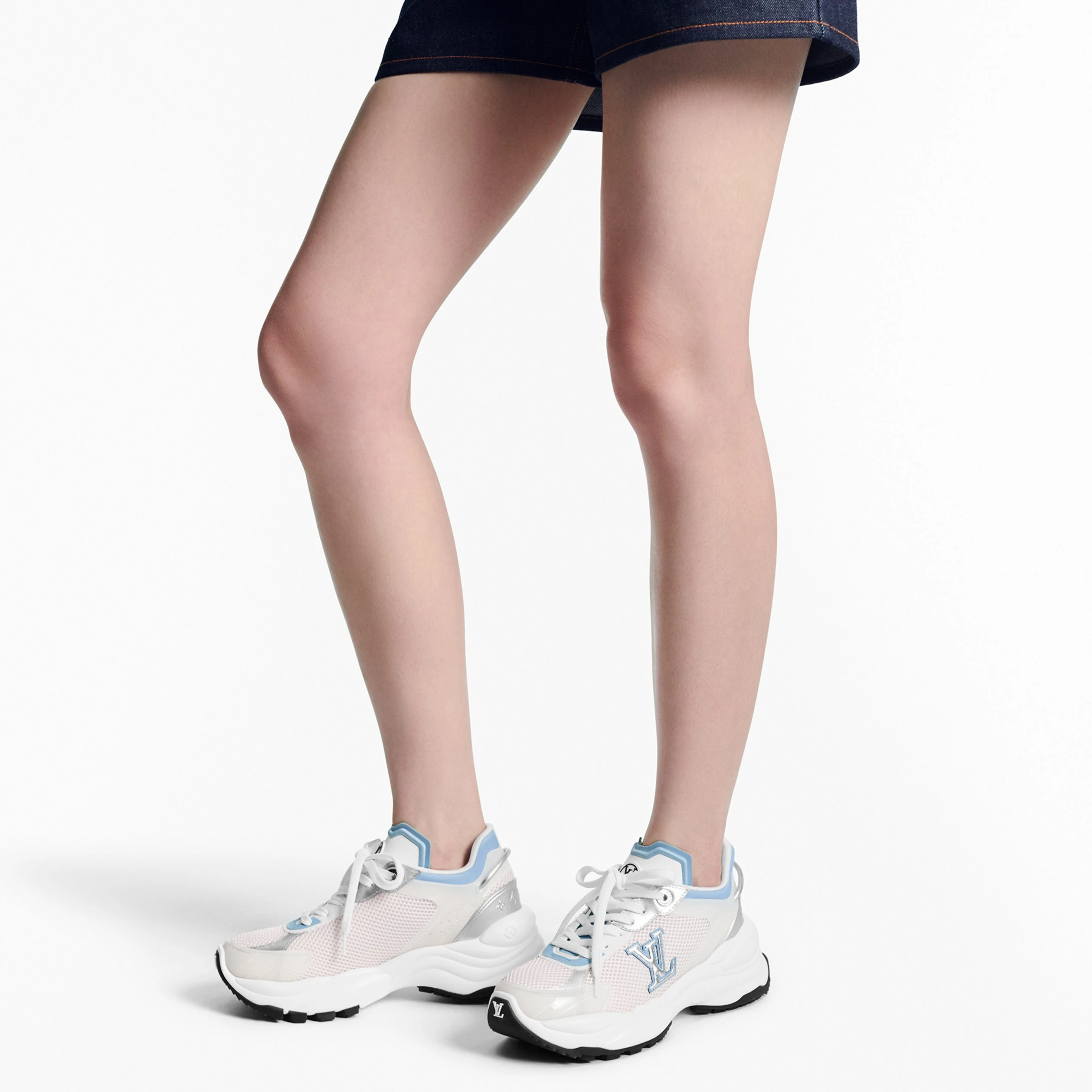Mythick.ru Louis Vuitton LV Run 55 Sneaker Monogram Flowers Blue 1ABVIR