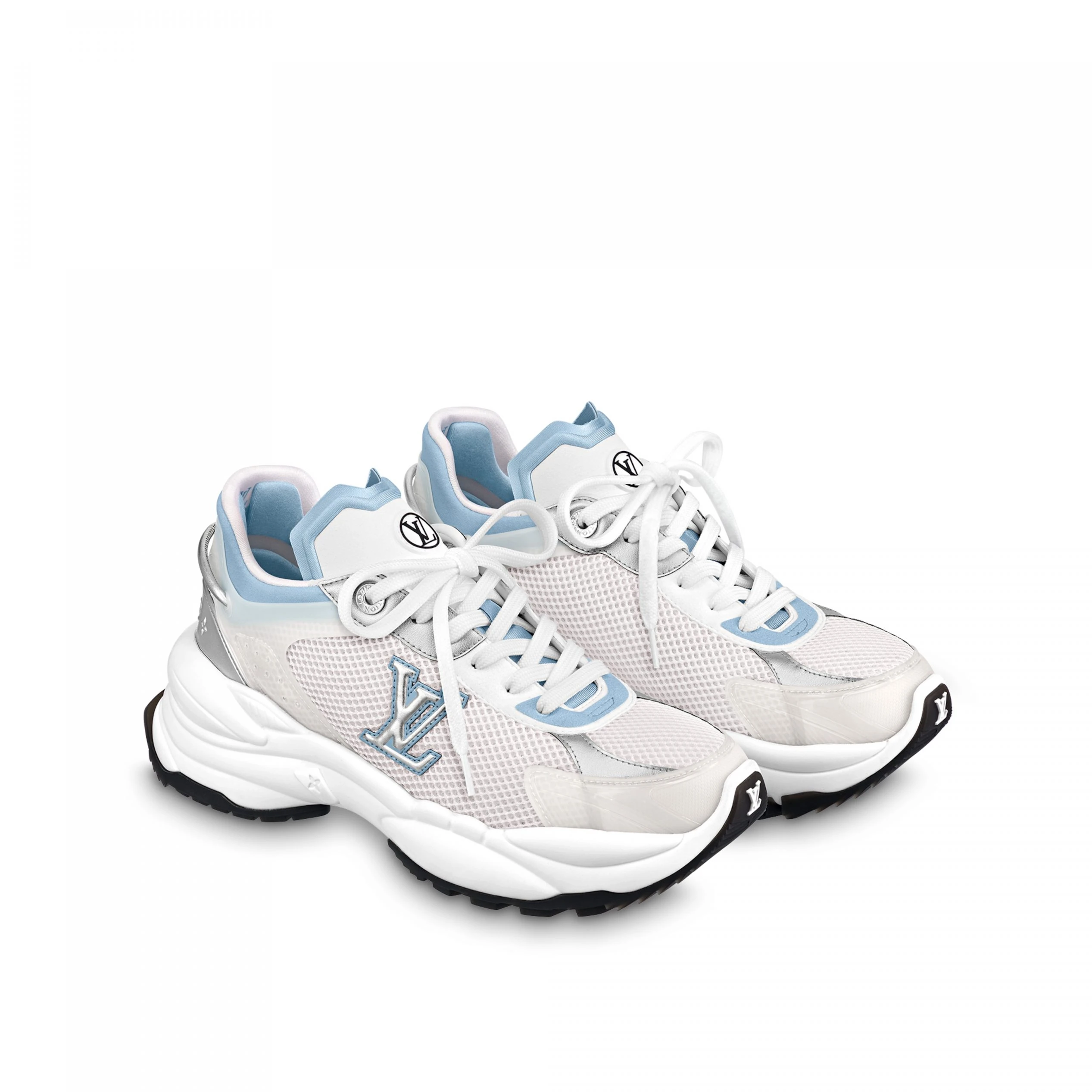 Mythick.ru Louis Vuitton LV Run 55 Sneaker Monogram Flowers Blue 1ABVIR