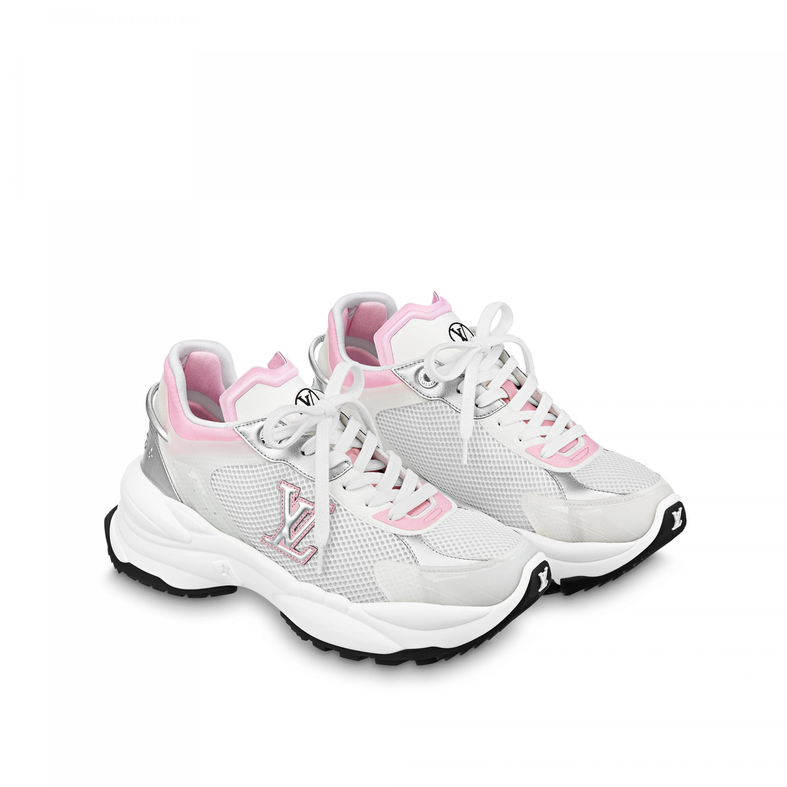 Mythick.ru Louis Vuitton LV Run 55 Sneaker Monogram Flowers Pink 1ABVI3