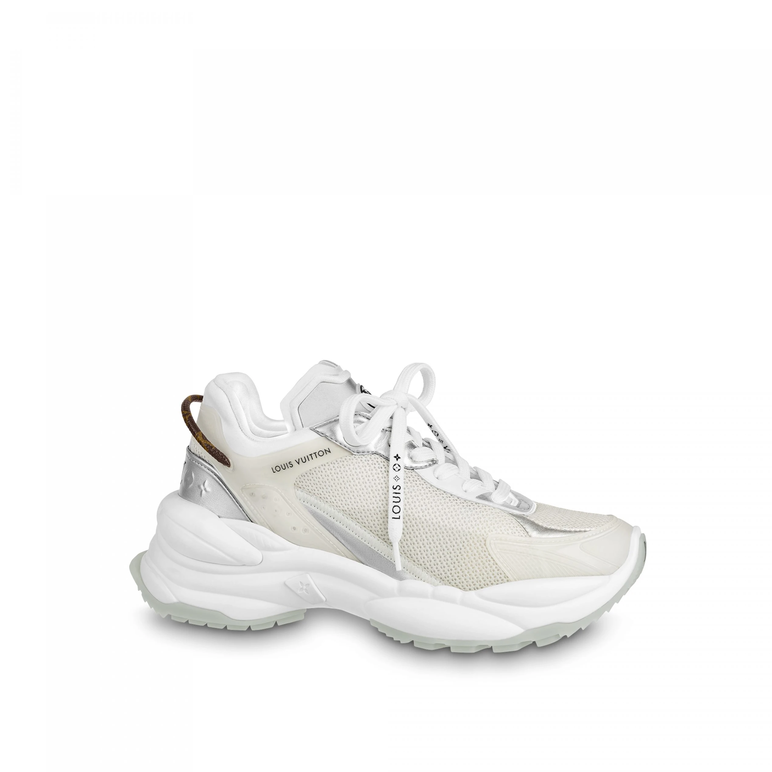 Replica bags Louis Vuitton LV Run 55 Sneaker Monogram Flowers Silver 1AAVGI