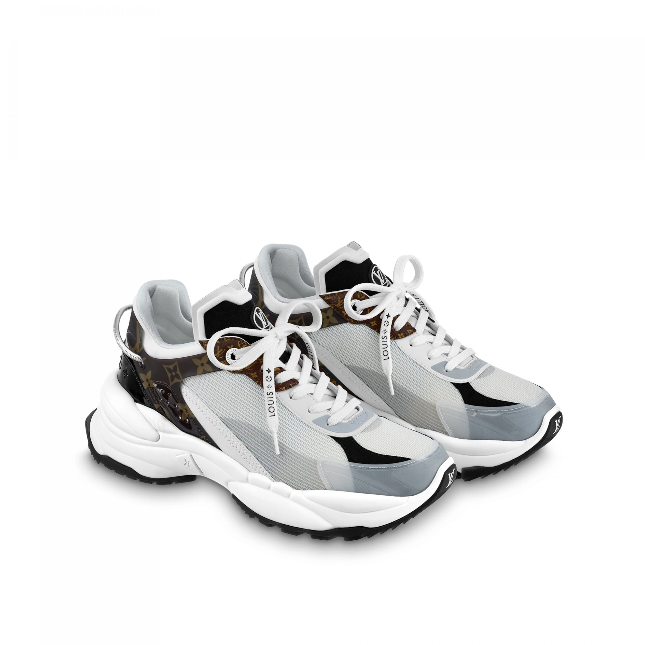 Mythick ru Louis Vuitton LV Run 55 Sneaker Monogram Flowers White 1AASDF