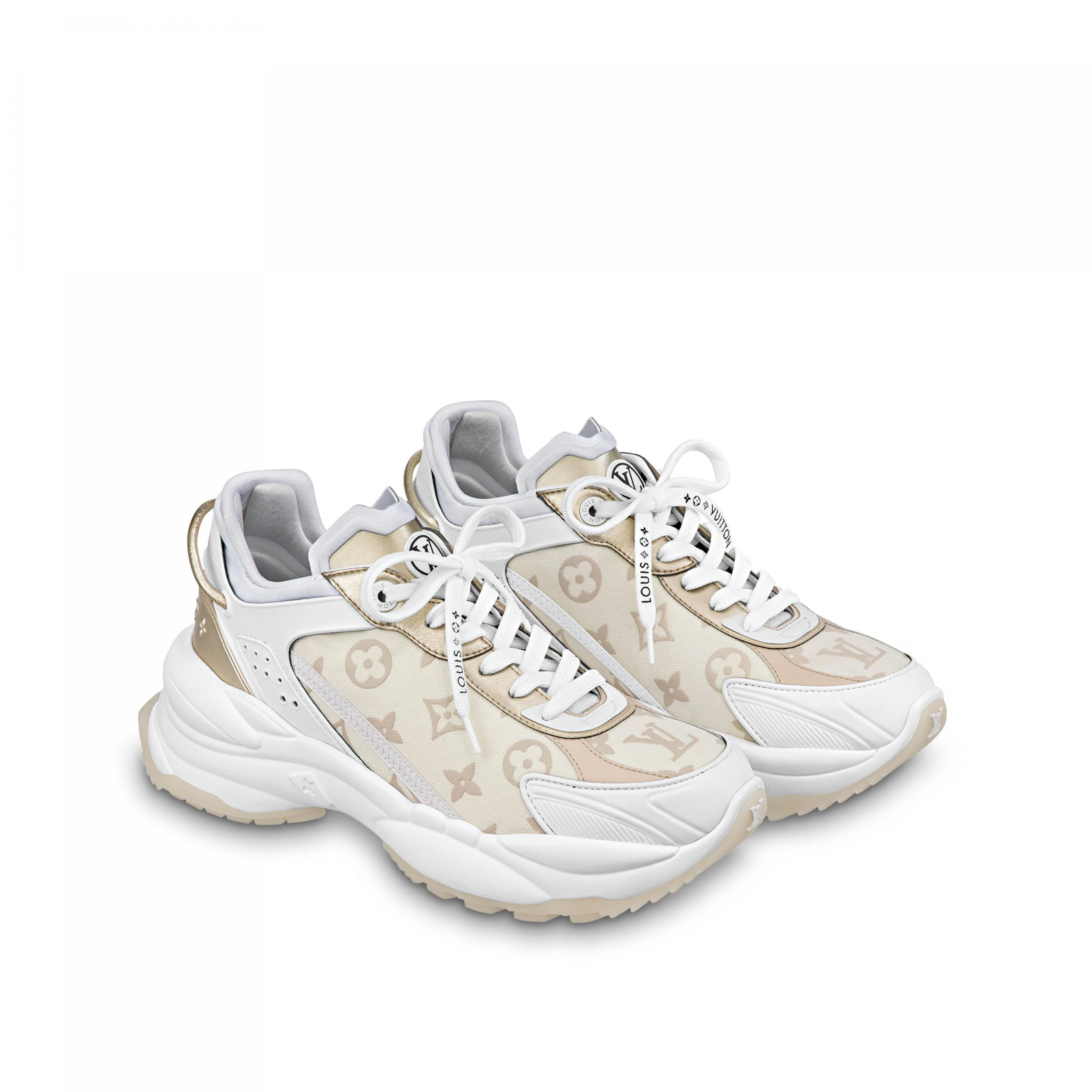 Mythick Louis Vuitton LV Run 55 Sneaker Monogram denim Beige 1ABHR7