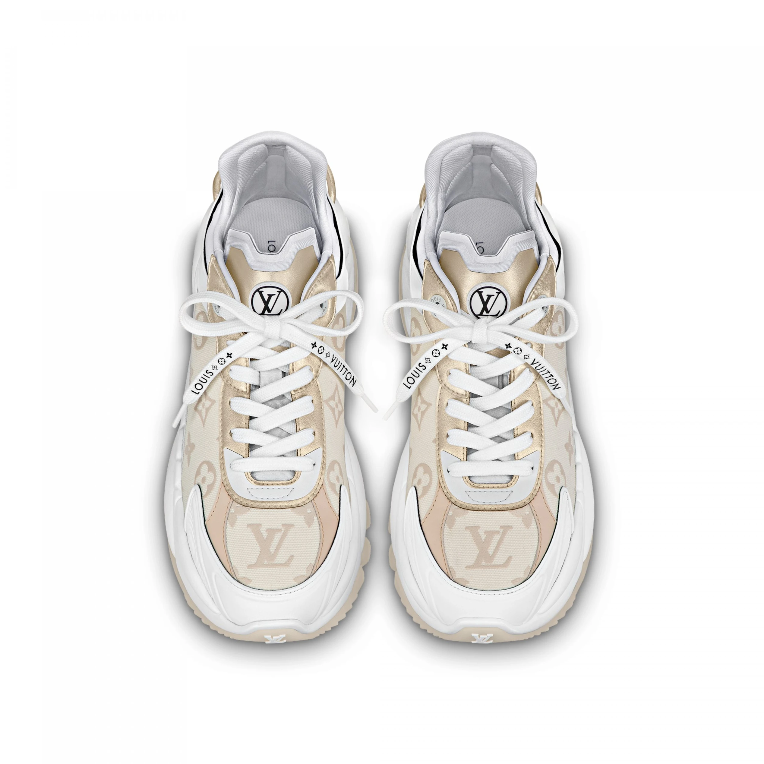 Mythick Louis Vuitton LV Run 55 Sneaker Monogram denim Beige 1ABHR7