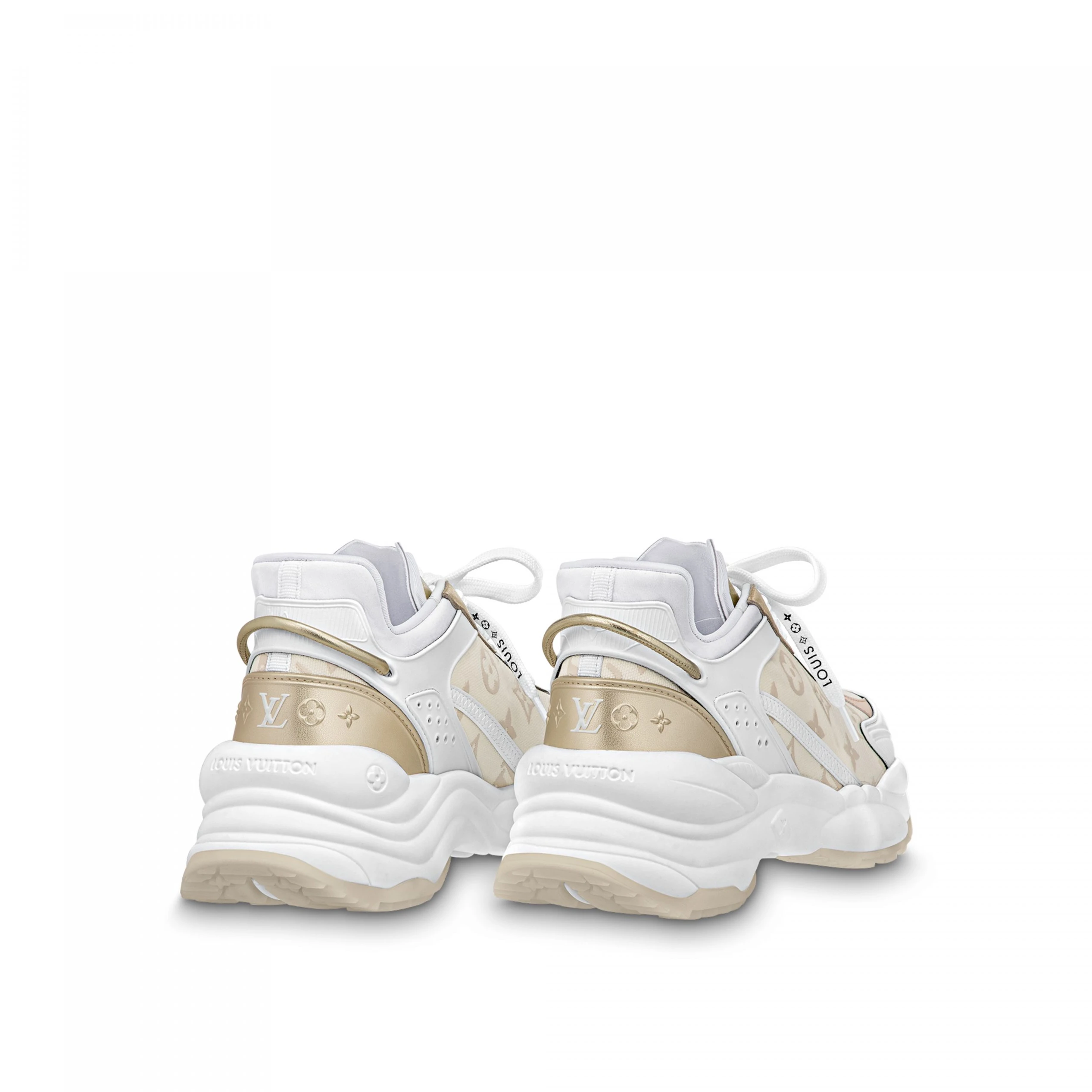 Mythick Louis Vuitton LV Run 55 Sneaker Monogram denim Beige 1ABHR7