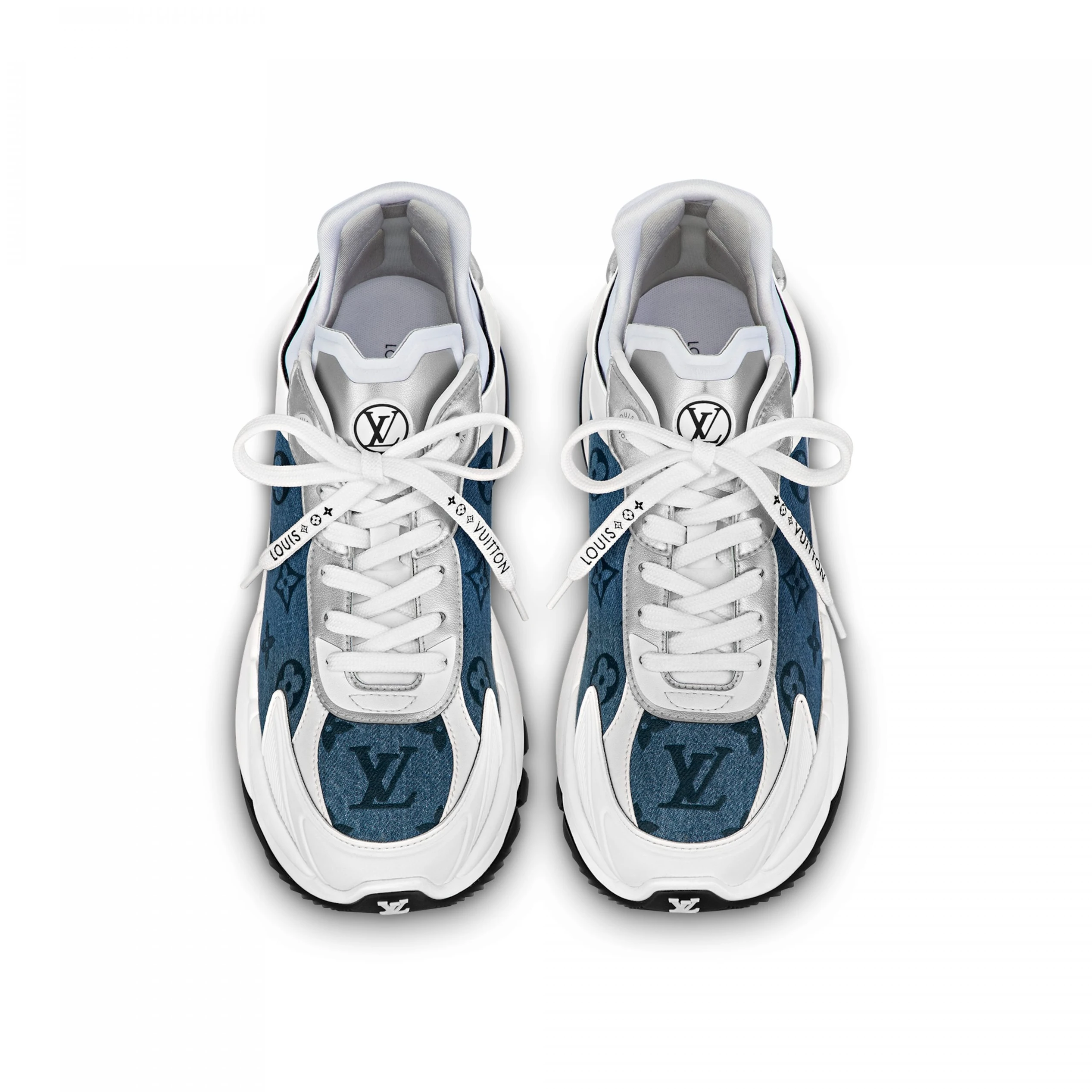 Mythick Louis Vuitton LV Run 55 Sneaker Monogram denim Blue 1ABHQR