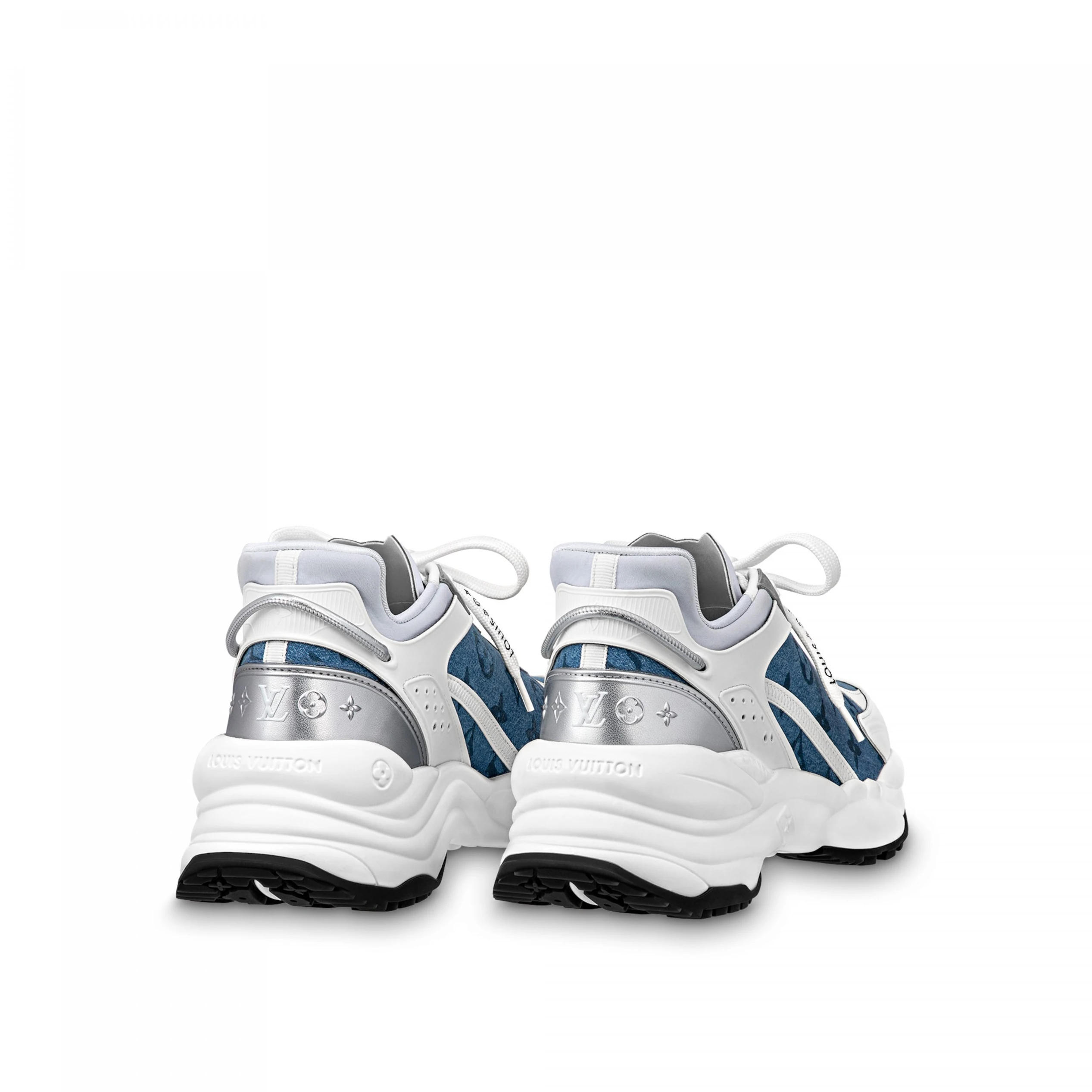 Mythick Louis Vuitton LV Run 55 Sneaker Monogram denim Blue 1ABHQR