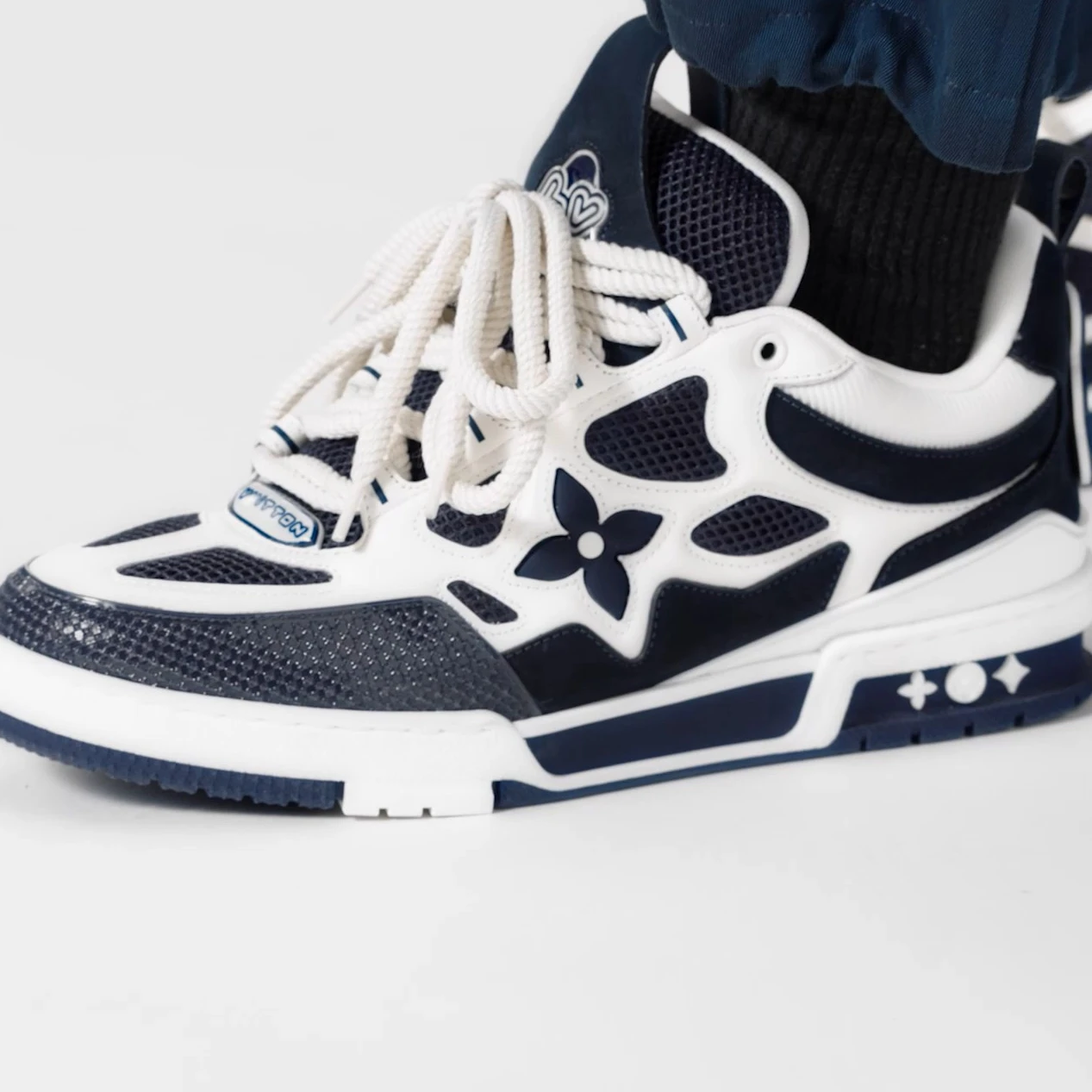 Replica bags Louis Vuitton LV Skate Sneaker Navy Blue Marine 1ACF1U