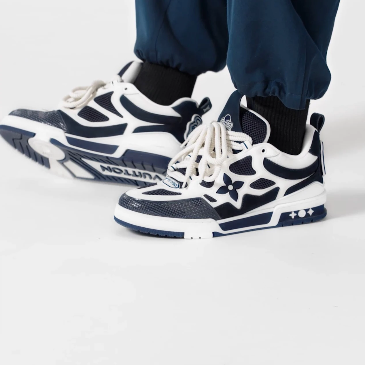 Replica bags Louis Vuitton LV Skate Sneaker Navy Blue Marine 1ACF1U