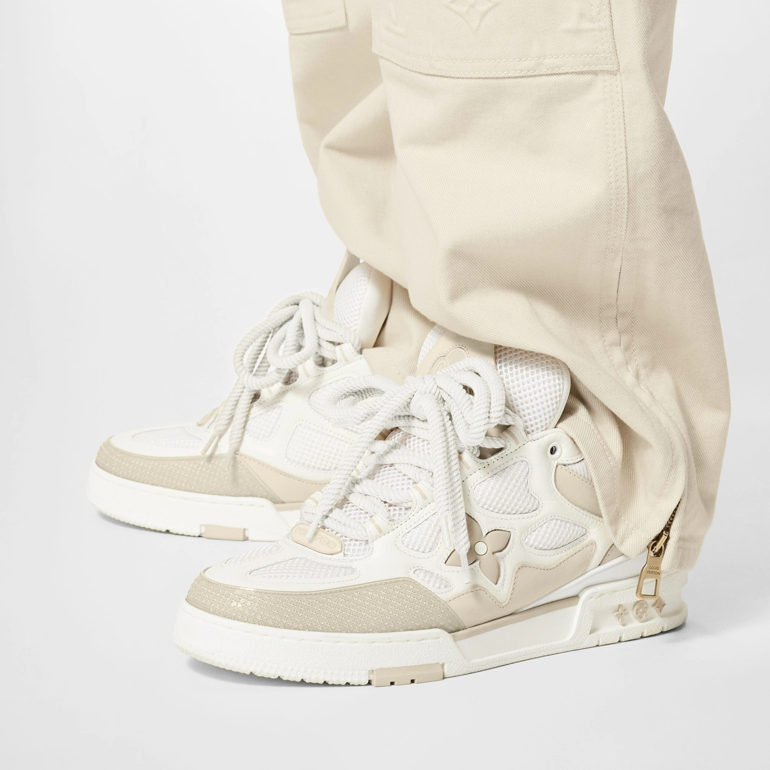 Top lv Louis Vuitton LV Skate Sneaker Since 54 Monogram Flowers Beige 1AARQG